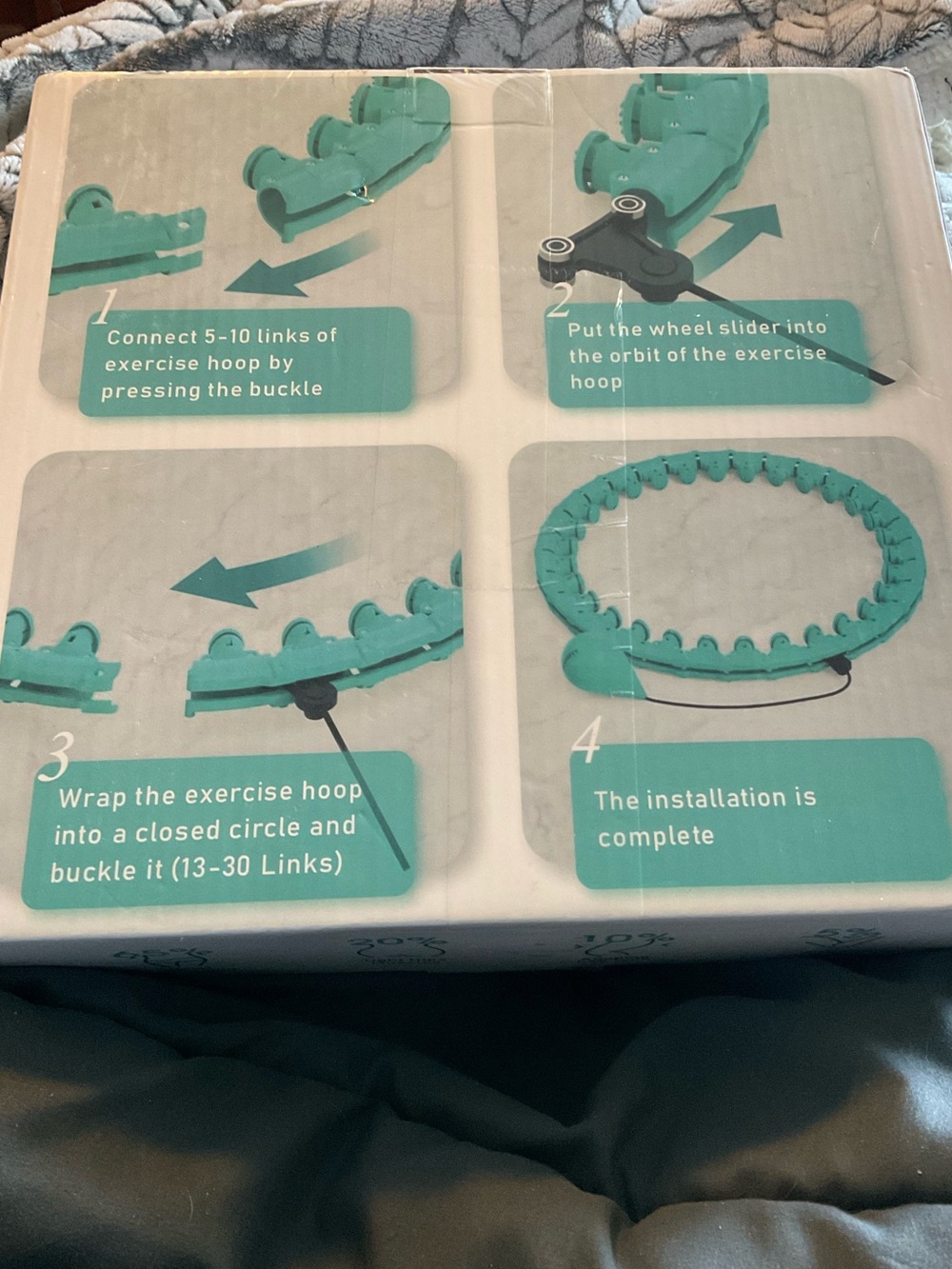 Adjustable Fitness Hoop For Effective Core Workouts.  - Teal.NIB